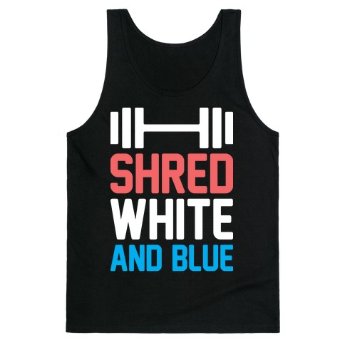 Shred White And Blue Tank Top