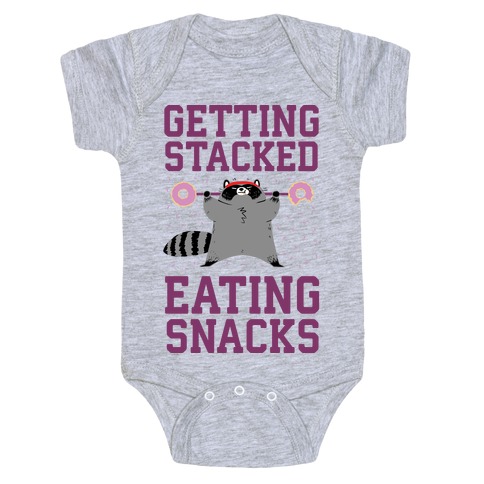 Getting Stacked Eating Snacks Baby One-Piece