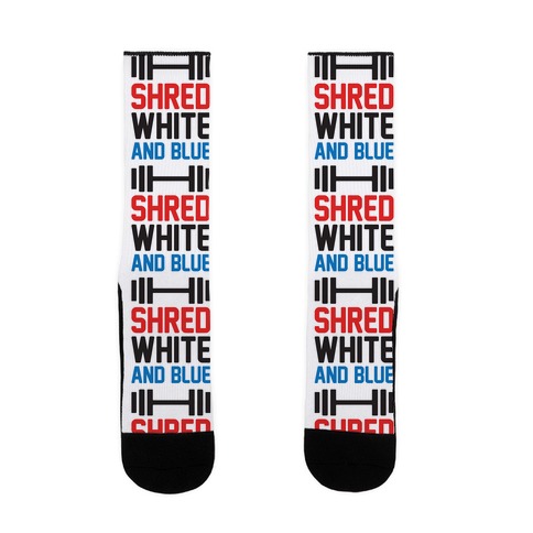 Shred White And Blue Sock