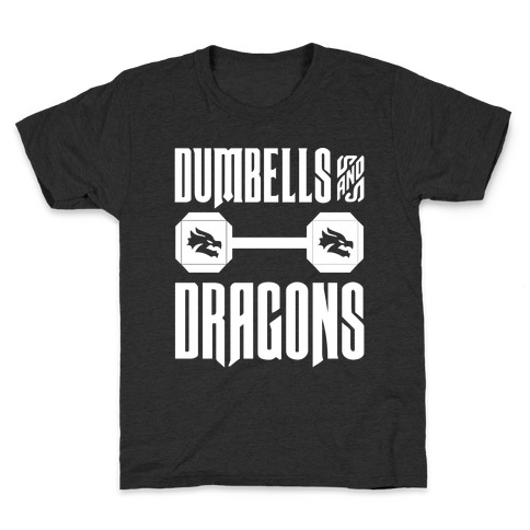 Dumbells & Dragons Parody White Print Kids T-Shirt