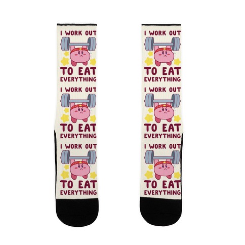 I Work Out to Eat Everything (Kirby) Sock
