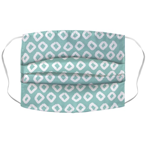 Abstract Diamond Biscay Green Boho Pattern Accordion Face Mask
