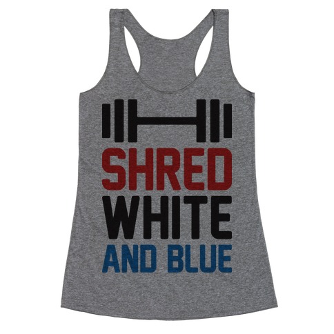 Shred White And Blue Racerback Tank Top