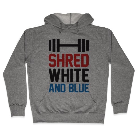 Shred White And Blue Hooded Sweatshirt
