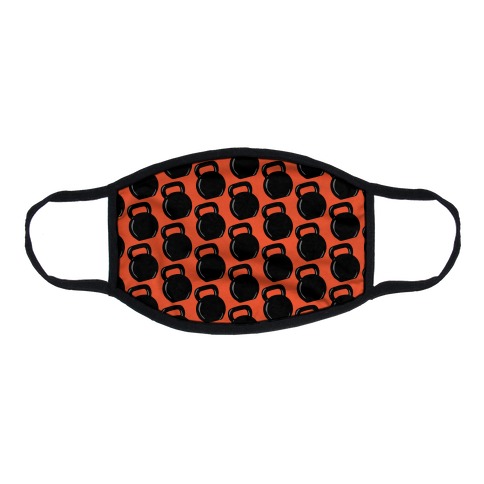 Kettlebell Pattern (Red Background) Flat Face Mask