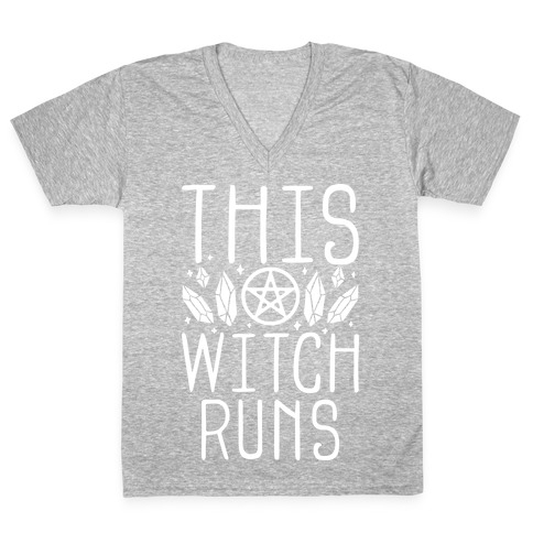 This Witch Runs V-Neck Tee Shirt