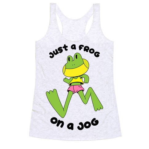 Just a Frog on a Jog Racerback Tank Top