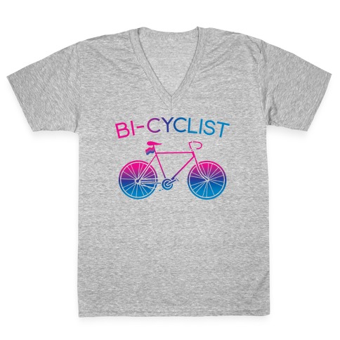 Bisexual Bi-Cyclist V-Neck Tee Shirt