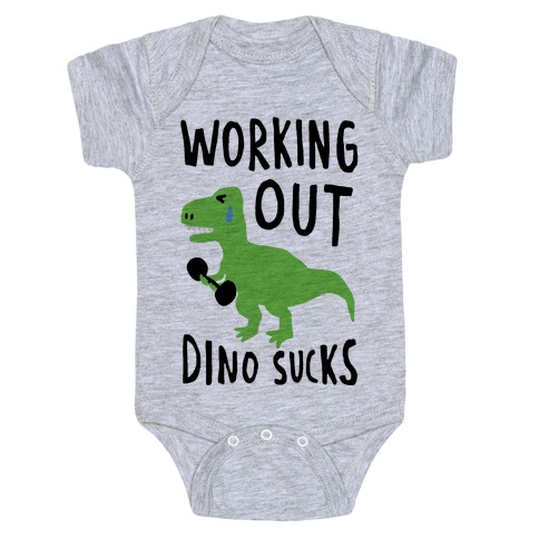 Working Out Dino Sucks Dinosaur Baby One-Piece