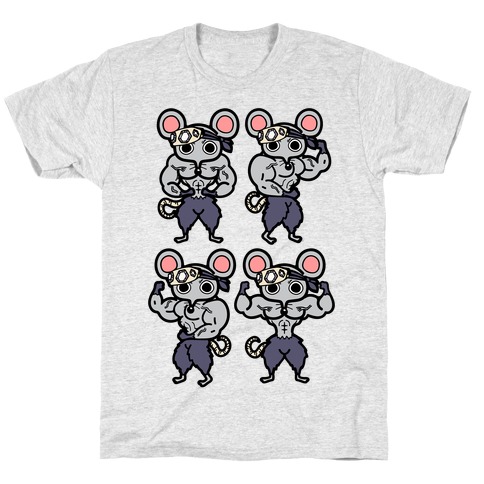 Muscle Mice Pattern Parody T-Shirt