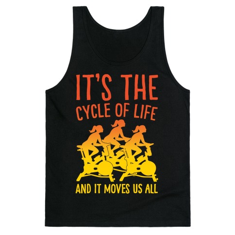 It's The Cycle of Life Spinning Parody White Print Tank Top