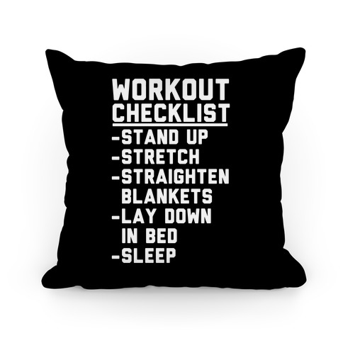 Workout Checklist Pillow