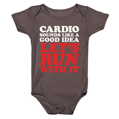 Cardio Let's Run With It White Print Baby One-Piece