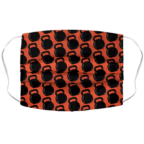 Kettlebell Pattern (Red Background) Accordion Face Mask