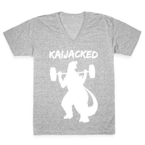 Kaijacked Kaiju Gozilla V-Neck Tee Shirt